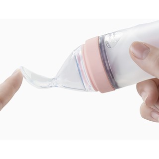 Bình thìa ăn dặm Silicon SKIDS Babycare hàng xuất Mỹ