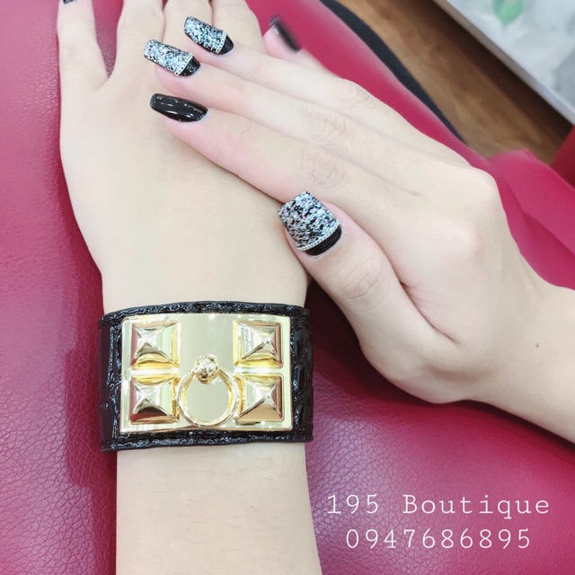 Vòng tay HM da rắn khoá cài