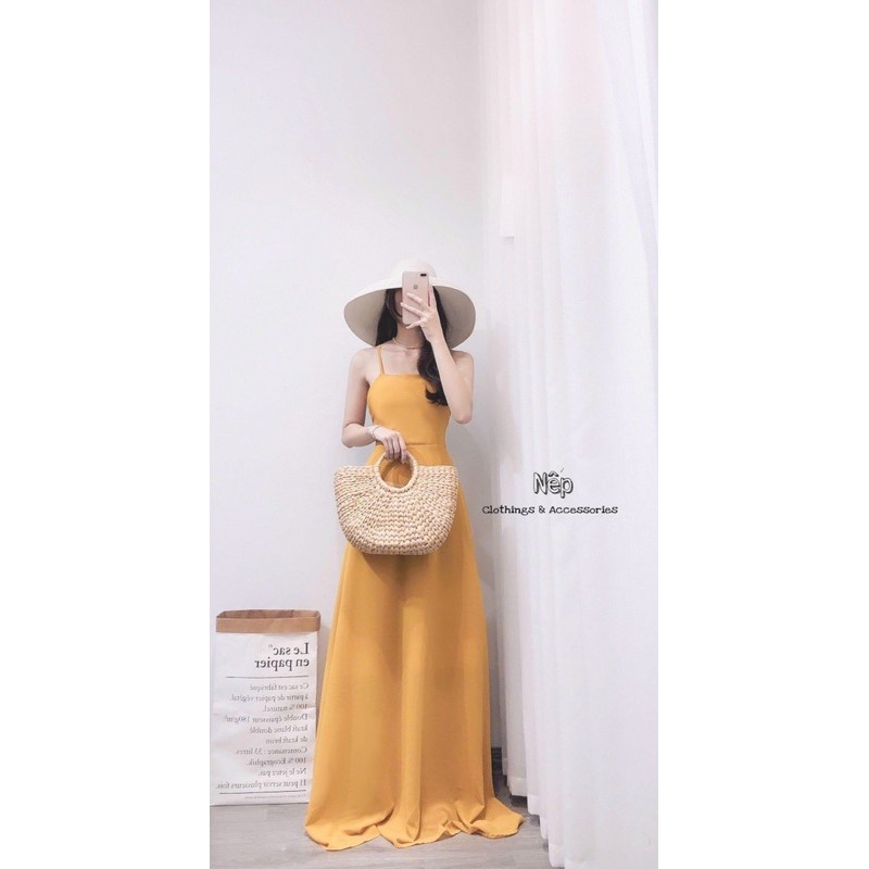 Váy dây maxi hở lưng loại 1- 2 lớp  [HOT NHẤT] chất siêu xịn