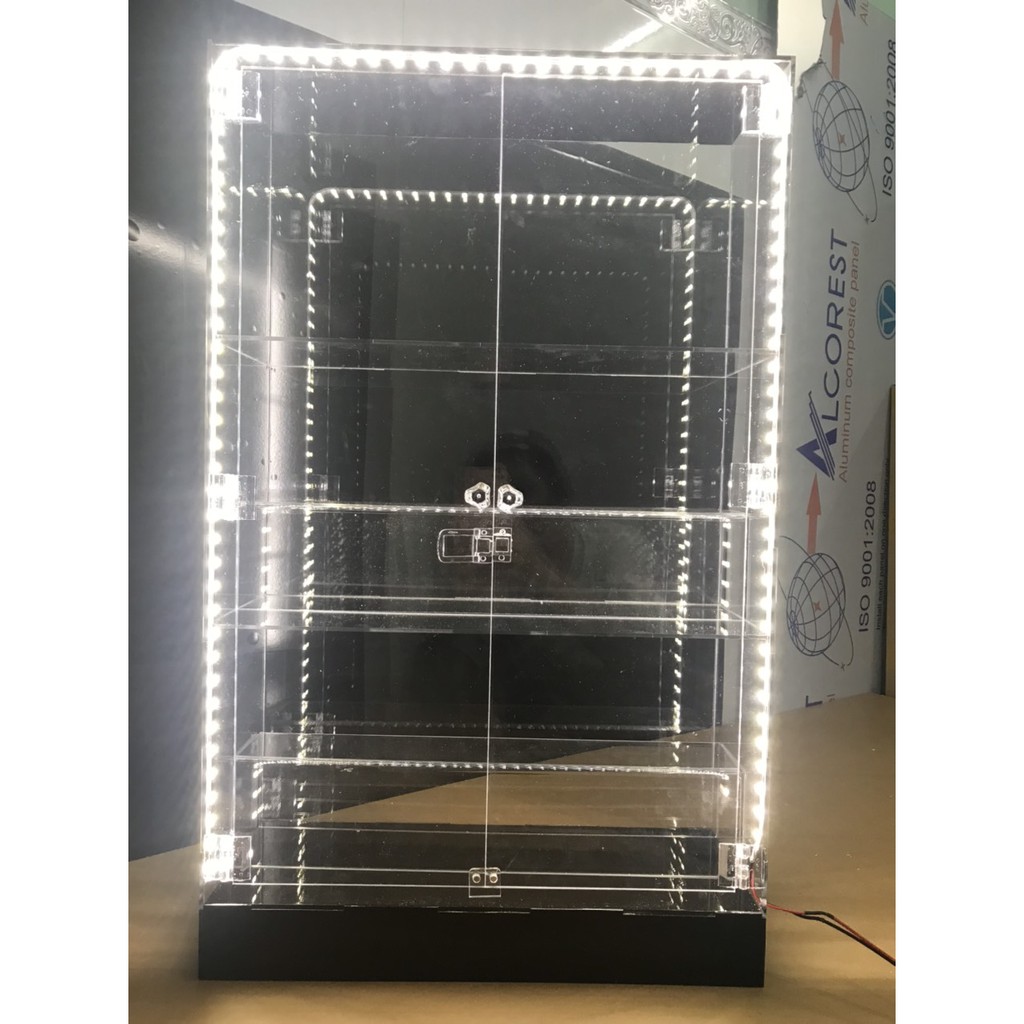 Tủ đựng nước hoa- mỹ phẩm để bàn - Gắn kèm LED -3mm&4mm