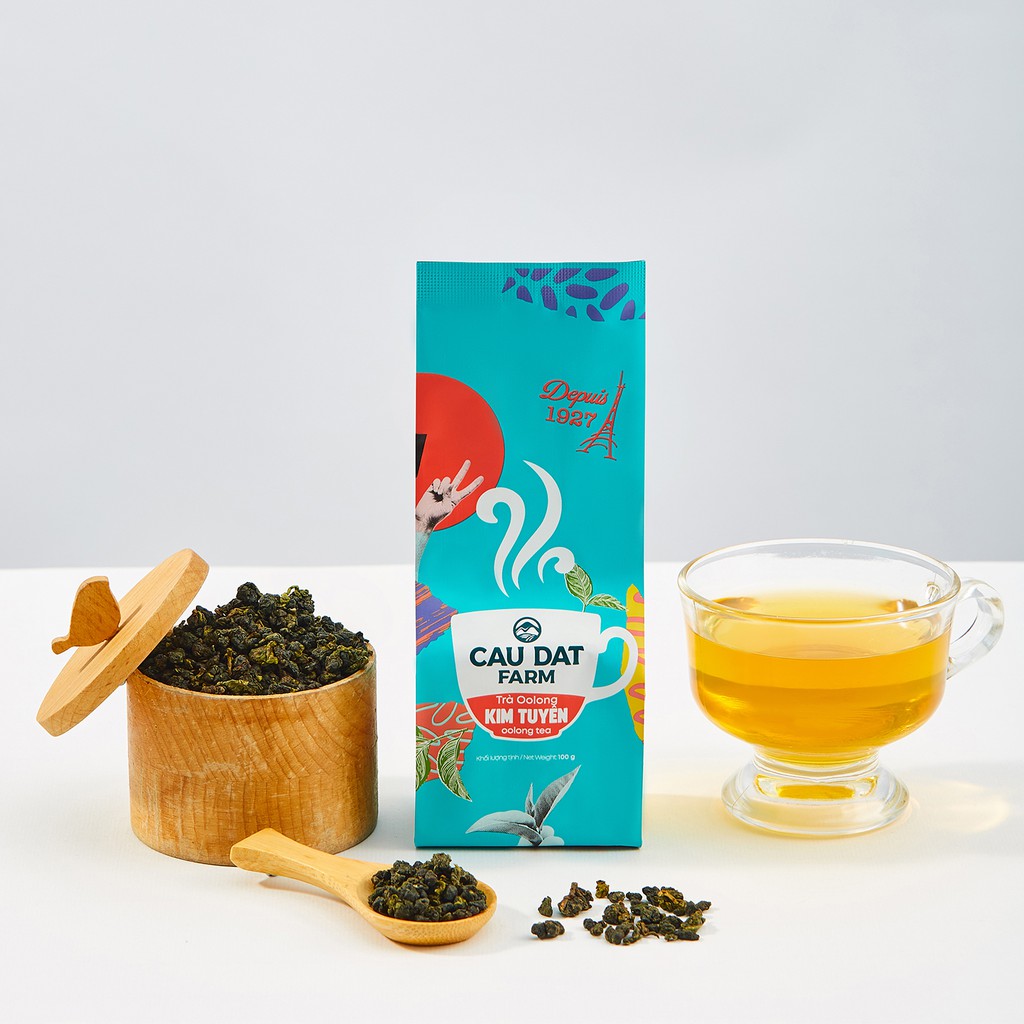 TRÀ OOLONG KIM TUYÊN CẦU ĐẤT GÓI 100GR