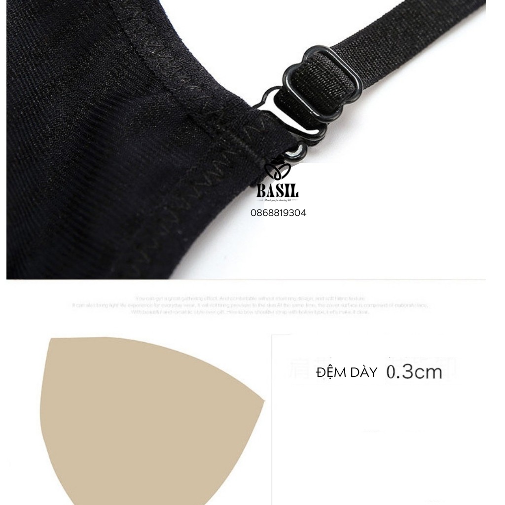 Áo lót SS05 Basil nữ Bralette trơn hở lưng đệm mỏng mềm nhẹ cao cấp