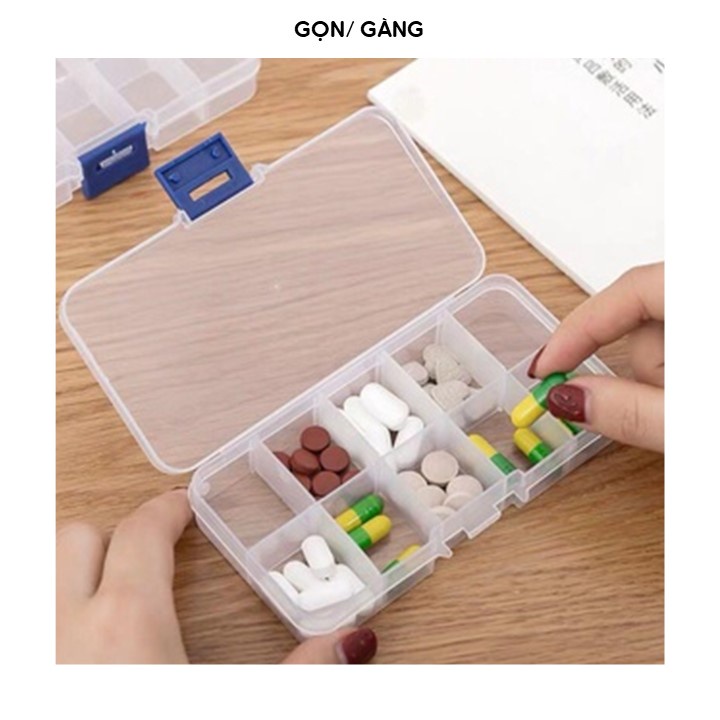 Hộp nhựa nhiều ngăn tháo rời 15 10 ngăn đựng trang sức phụ kiện linh kiện điện tử đồ làm nail đính đá Gọn Gàng