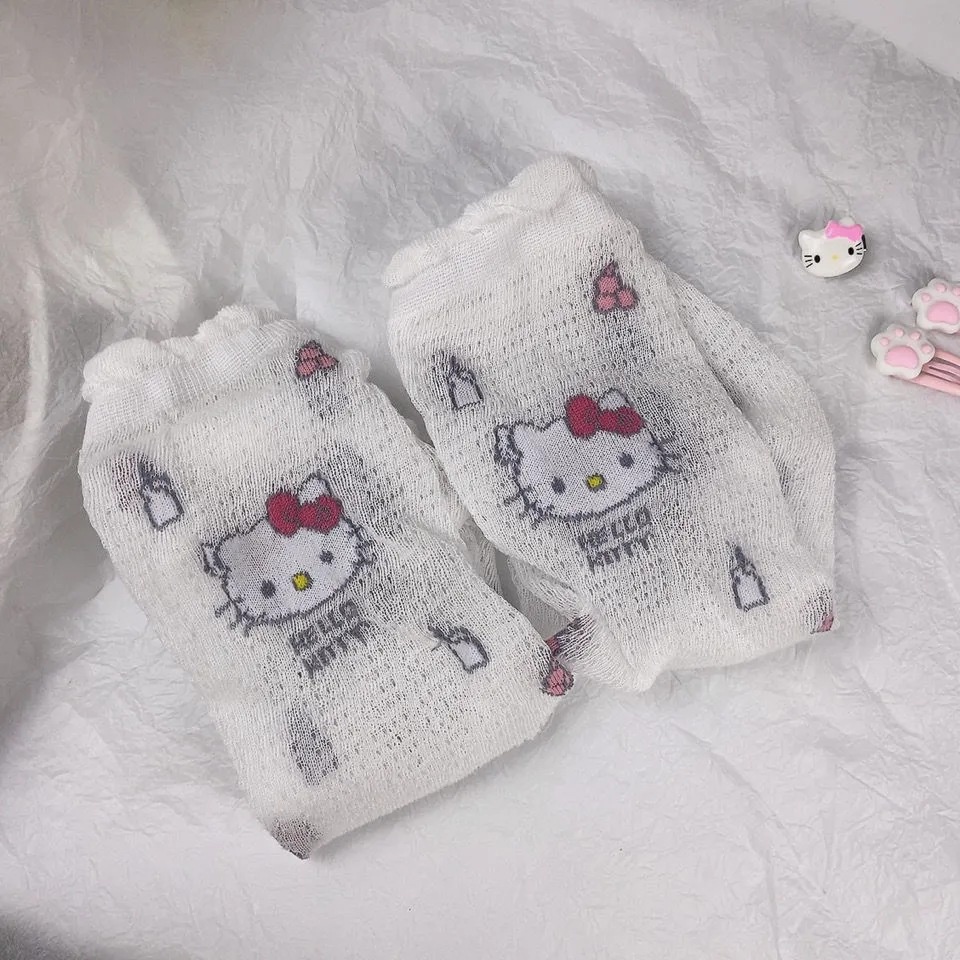 Tay Áo Chống Nắng Ren Lưới Hoạt Hình Hello Kitty Xinh Xắn
