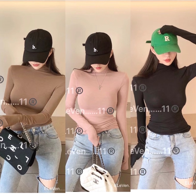 ( Ảnh thật ) A1034 Áo body cổ lọ len tăm