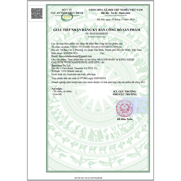 Siro BRAUER Calcium with Magnesium &amp; ZinC - Hỗn hợp Vitamin Canxi, Magie và Kẽm cho trẻ từ 1 tuổi (200ml)