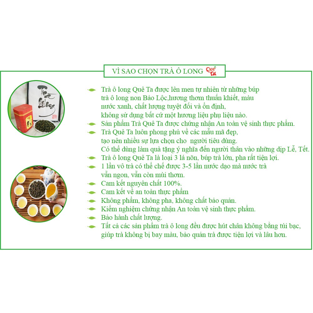 (Tặng gói cà phê) Trà ô long Quê Ta nguyên chất, uống trà olong giúp giảm cân hiệu quả -4 gói x 100g | BigBuy360 - bigbuy360.vn