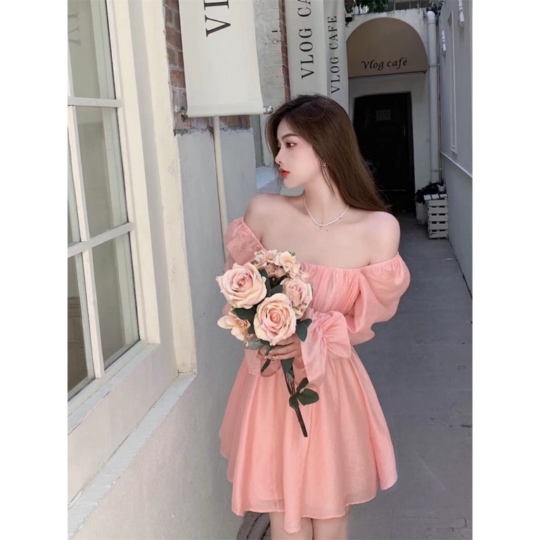 (Free ship) Hàng Chuẩn Quảng Châu Siêu Đẹp Siêu Chất Lượng Cho CHị EM | Mẫu Đầm Tơ Ánh Kim Trễ Vai UP HHP Fashion