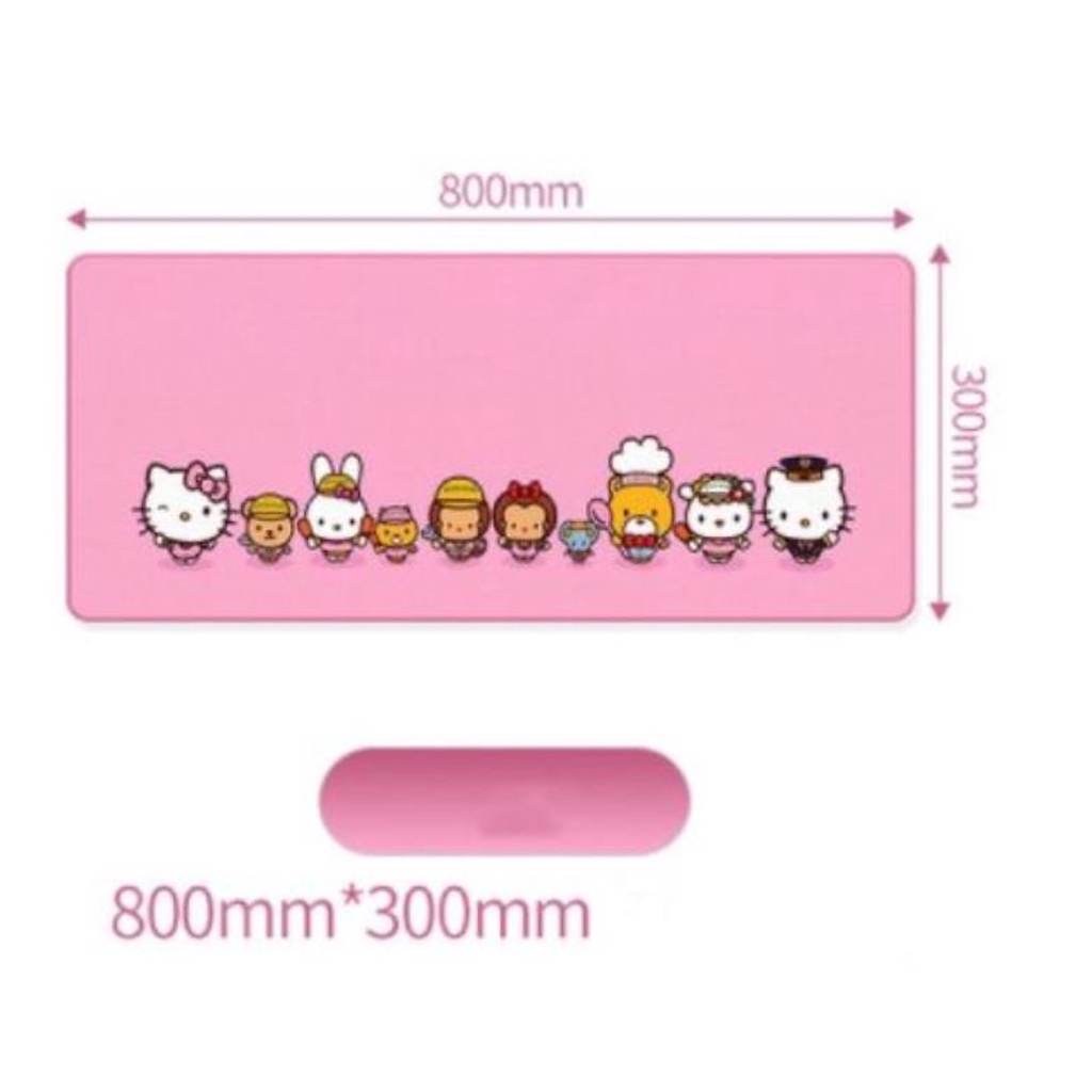 Bàn di chuột màu hồng game viền 80x30x0.3 cm, khâu viền chắc chắn, chống trơn trượt