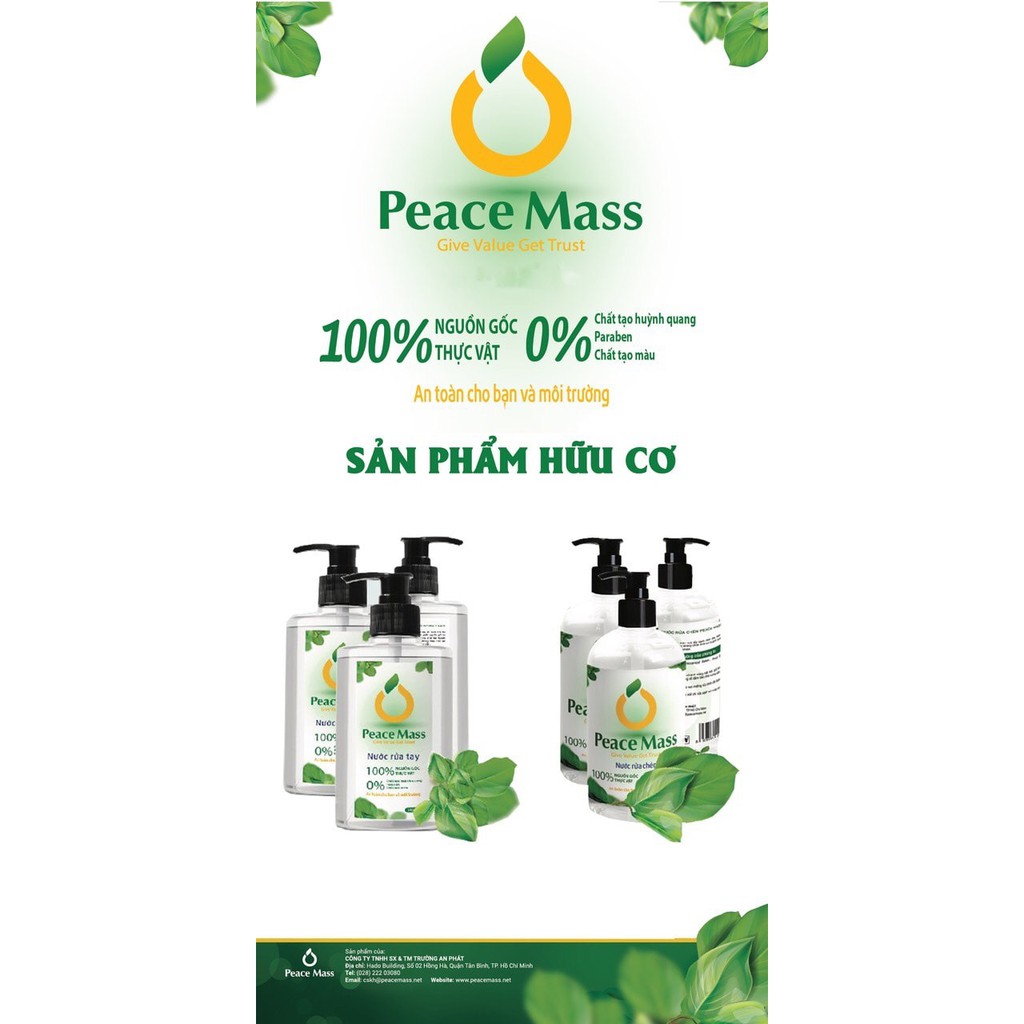 Nước rửa tay khô hữu cơ Peace Mass có tác dụng diệt khuẩn không làm khô da 500ml | BigBuy360 - bigbuy360.vn
