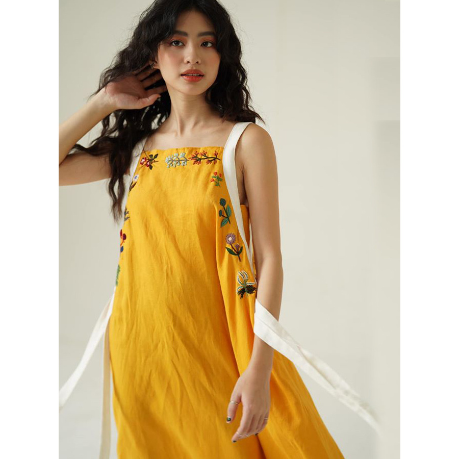 Rập giấy 30076 - Đầm dây cổ ngang