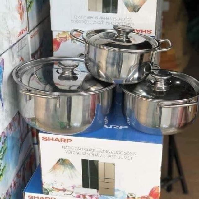 Combo bộ 3 nồi inox
