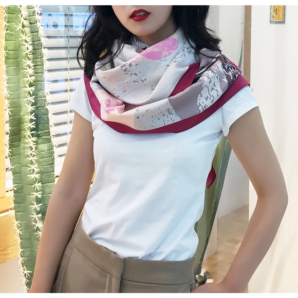 Khăn Quàng Cổ Vuông 130x130cm In Họa Tiết Thời Trang WJ1013-18 Cho Nữ