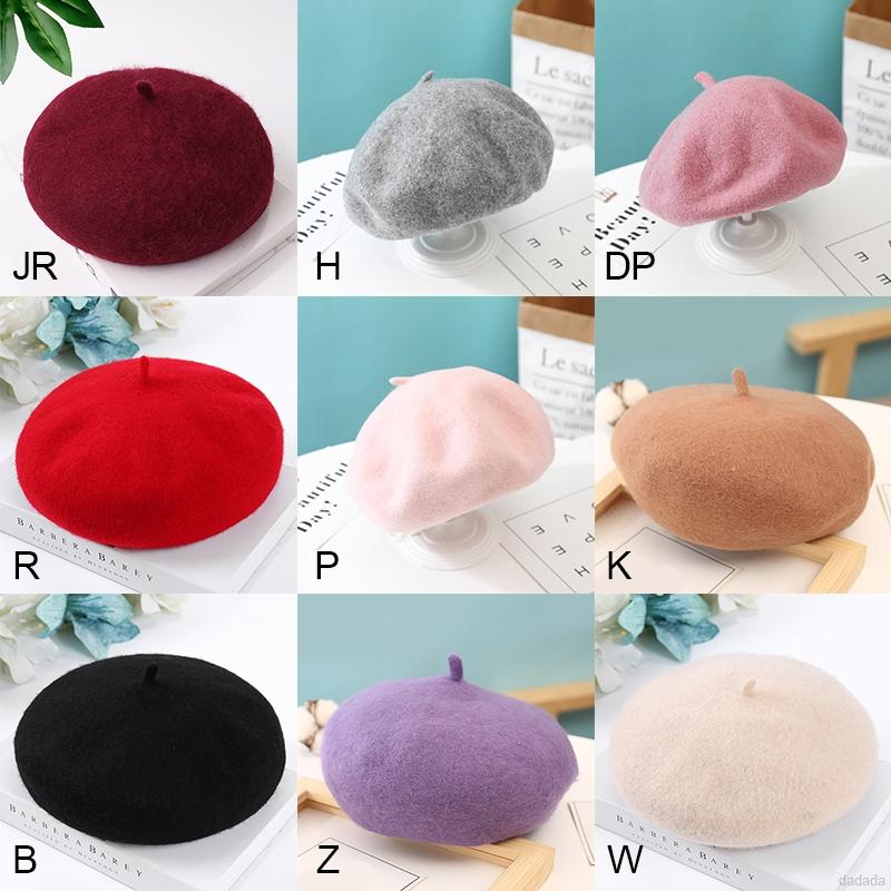 Mũ nồi kiểu beret màu tím thời trang thu đông cho bé gái