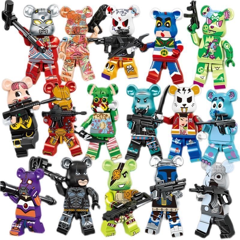 Mô Hình Đồ Chơi Nhân Vật Bearbrick Minifigures Iron Man KAWS FUJIYA Bear Mandalorian Action Kamen