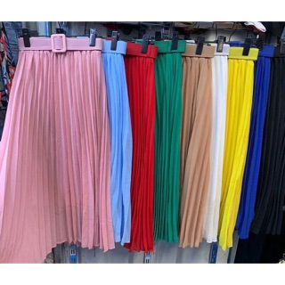 Chân váy xếp ly kèm đai SALE( ảnh thật)