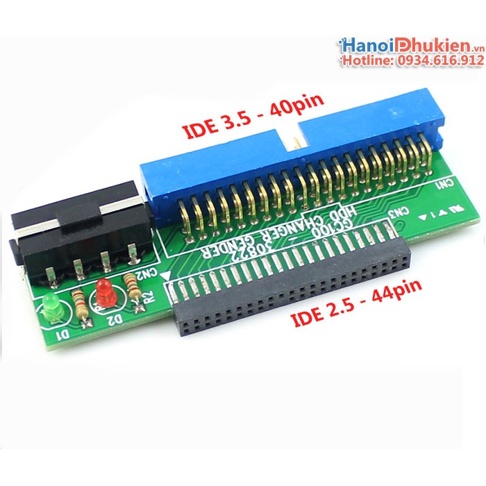 Card chuyển đổi IDE 2.5-44pin sang IDE 3.5-40pin, ổ cứng ATA Laptop sang ổ cứng ATA máy bàn