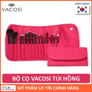 Bộ cọ trang điểm túi hồng vacosi