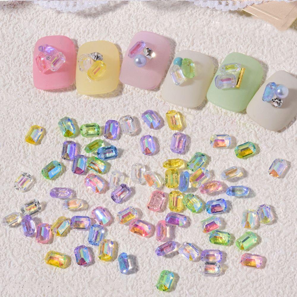 ROWANS Set 100 Hạt Nhựa Đính Móng Tay Lấp Lánh Thời Trang