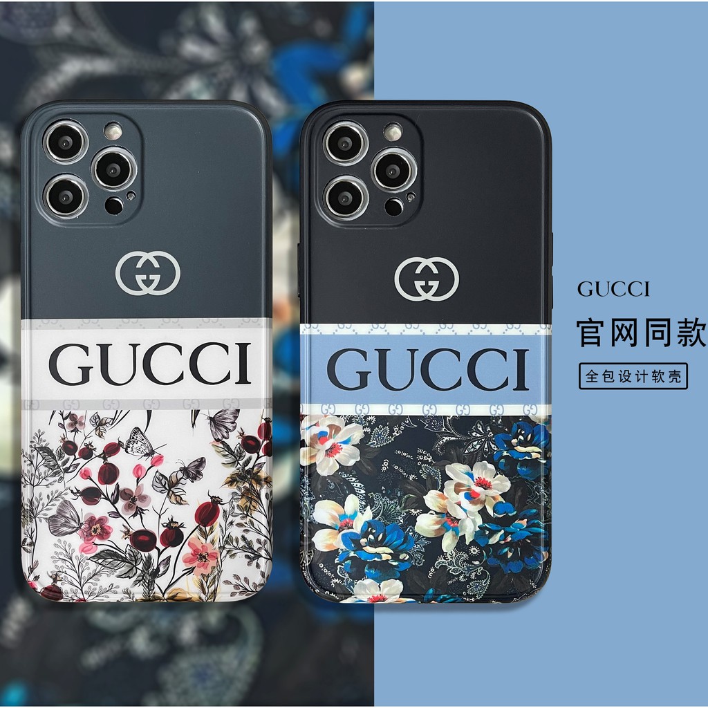 Ốp điện thoại IMD mềm hình hoa Gucci cao cấp cho Iphone 12 7 8 Se2 7plus 8plus X Xs Xsmax 11 11pro 11promax