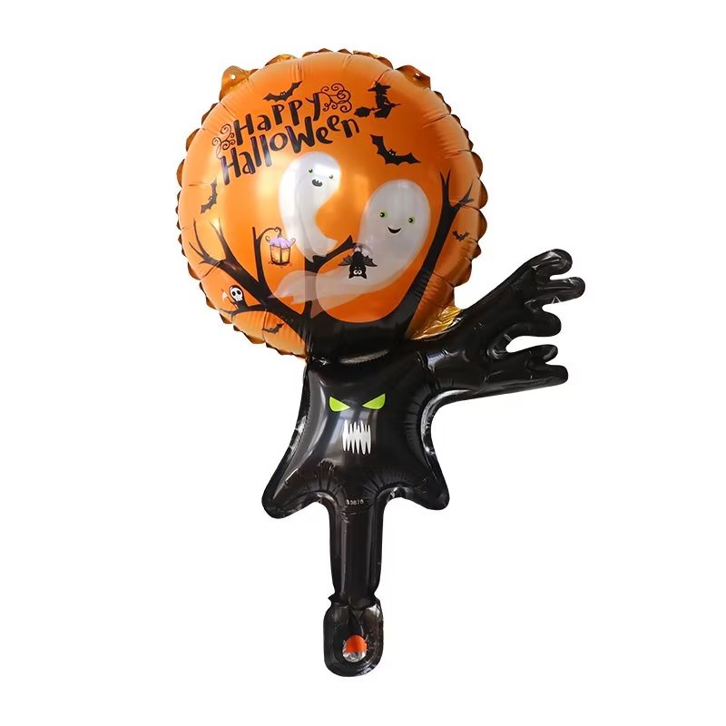 1 Bong Bóng Lá Nhôm Hình Mèo Đen / Dơi / Bí Ngô Trang Trí Halloween