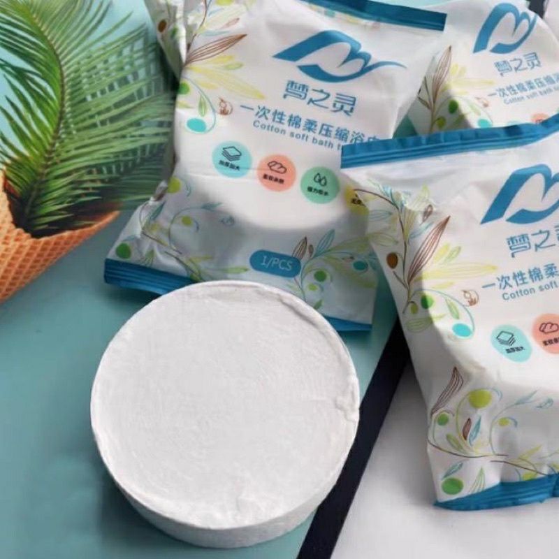 Khăn tắm viên nén du lịch dùng một lần, Khăn tắm cotton tiện lợi