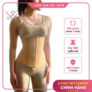 Đai Gen Nịt Bụng Latex Giảm Eo & Mỡ Bụng Latex Slim 301 - Dáng Dài (29cm) Việt Corset Chính Hãng - Latex 13 Xương