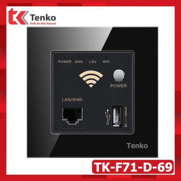 [ Chính Hãng ] Bộ Thu Phát WIFI Âm Tường Tốc Độ 300Mbps - Mặt Kính Cường Lực Chính Hãng Tenko TK-F71-D-69 Full màu