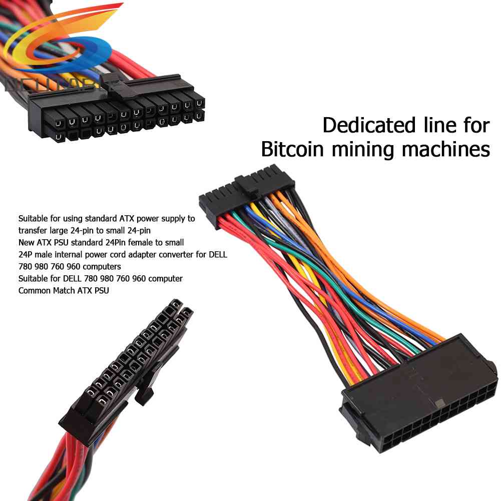 Dây Cáp Nguồn 24Pin Female Sang Mini 24P Male Cho DELL 780 980 760 960