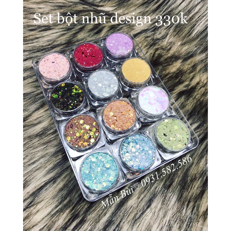 Set bột siêu nhũ design hũ 5gam