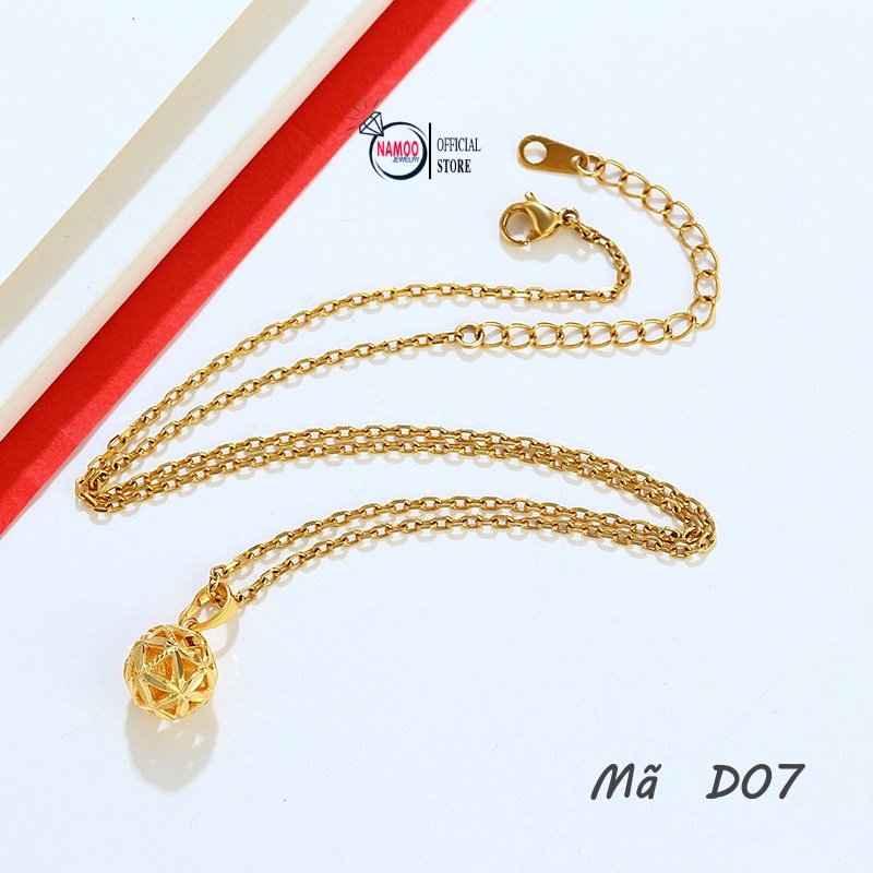 Dây Chuyền Titan Mạ Vàng Nữ Hình Quả Cầu D07 Bền Màu Bảo Hành 6 tháng