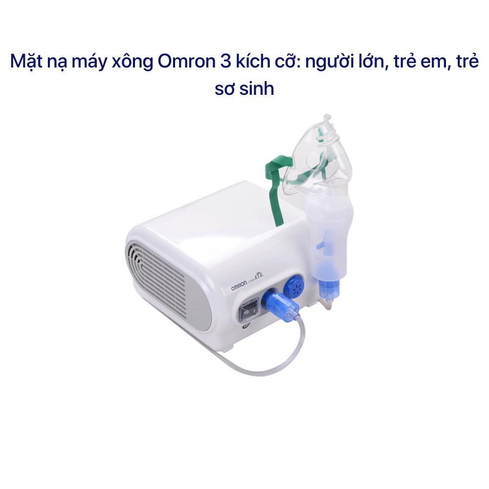 Mặt nạ máy xông Omron 3 kích cỡ: người lớn, trẻ em, trẻ sơ sinh