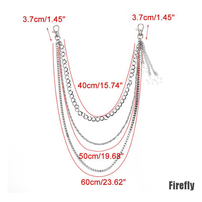 Bút Kẻ Mắt Dạng Chuỗi Kim Loại 3 Lớp Trang Trí Quần Phong Cách hip Hop