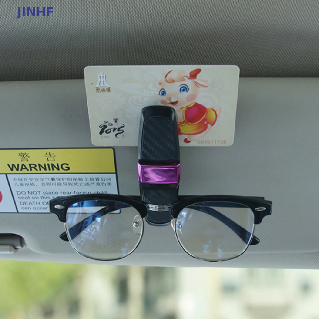 Kẹp Giữ Thẻ / Mắt Kính Gắn Tấm Che Nắng Xe Hơi Bằng ABS JINHF