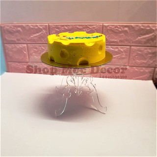 Chân đế bánh kem Mica tròn họa tiết châu Âu