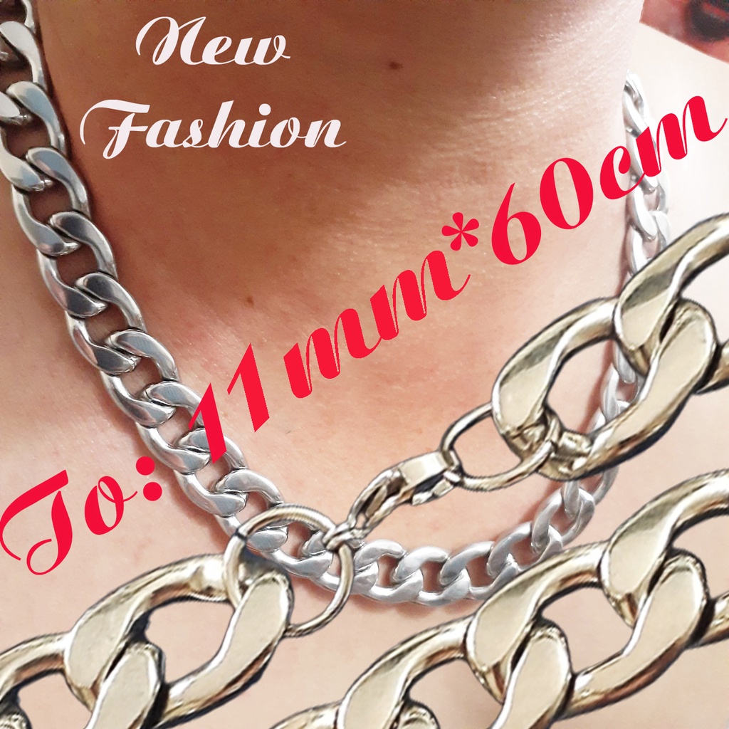 Dây chuyền nam inox kiểu lặc đại 11 mm đẹp, không đen, không gỉ, hợp thời trang