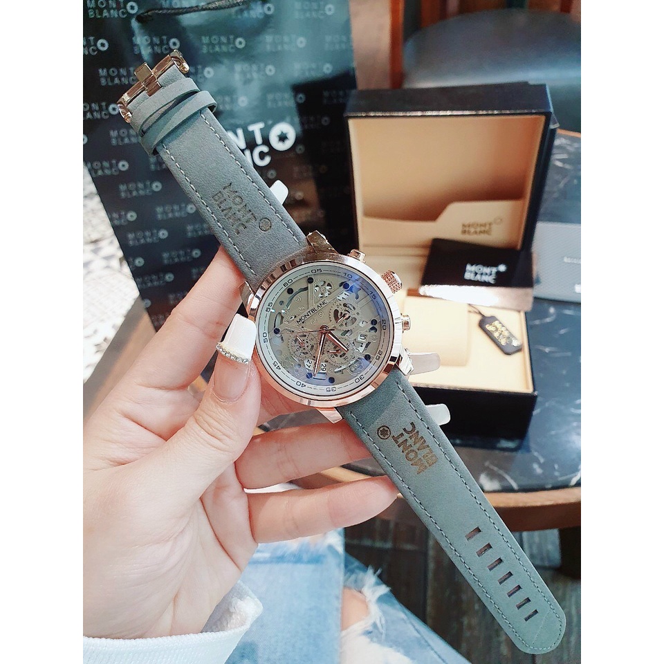 ĐỒNG HỒ NAM MONTBLANC MB10 CHRONOGRAPH , DÂY DA LỘN , SIZE 44MM