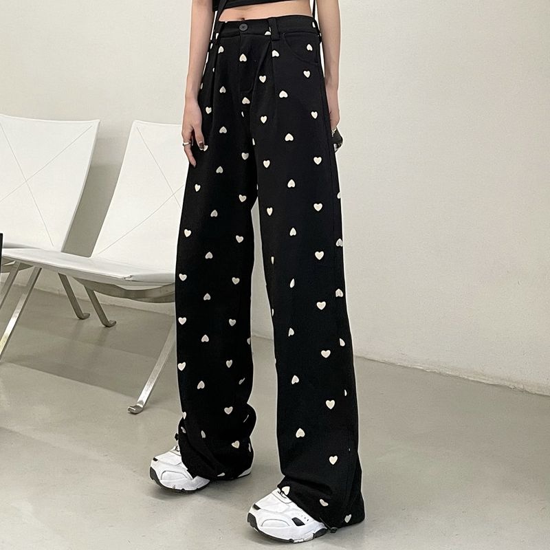 【ZHELIHANGFEI】Chân tình yêu legging cao quần ống rộng ống quần thẳng - phù hợp với tất cả các loại quần lau nhà