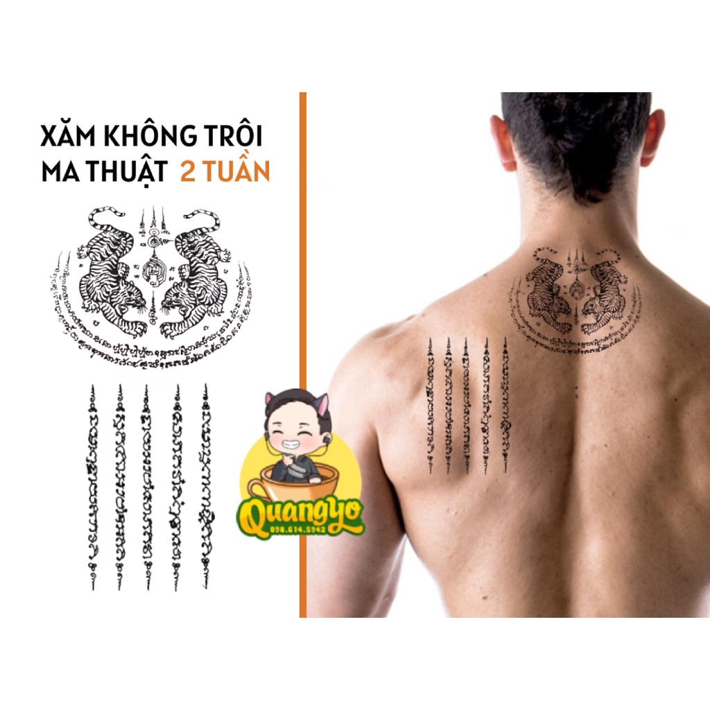 [TIKTOK TATTOO] ĐỘC QUYỀN THIẾT KẾ, Hình xăm 5 dòng Thái Lan, xăm phép Sak Yant, Hah Taew, Xăm giống Inkaholic,