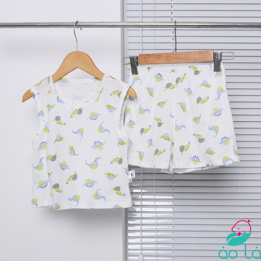 Bộ ba lỗ bé trai sát nách mùa hè thun cotton bozip mỏng mát co giãn thoải mái BOZT22 Áo Lá Homewear, đồ bộ hè bé trai