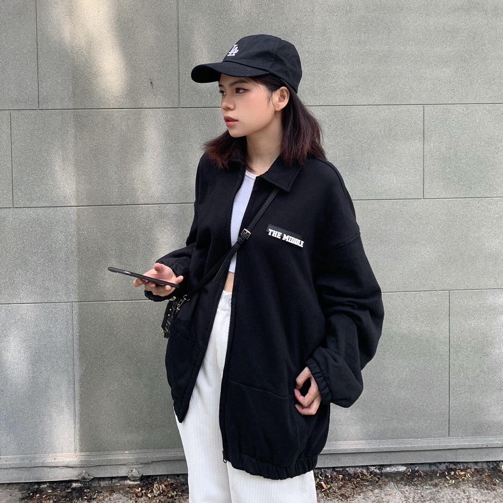 Áo POLO zip tay dài unisex