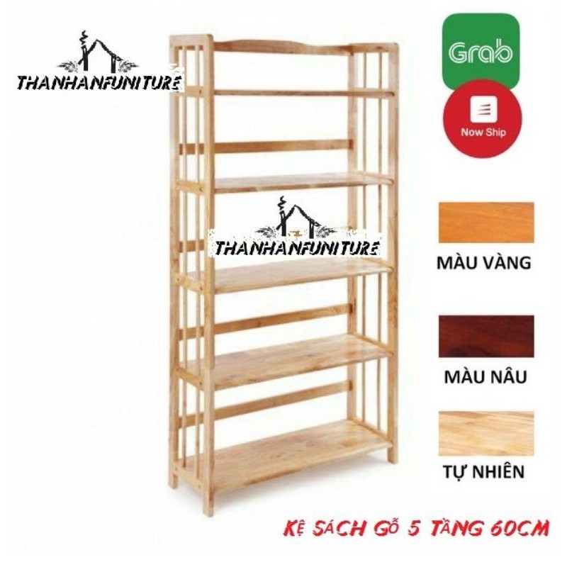 [Rẻ Vô Địch] Kệ sách gỗ 60cm - 5 tầng