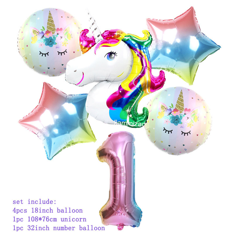 Set 6 Bong Bóng Hình Kỳ Lân Trang Trí Tiệc