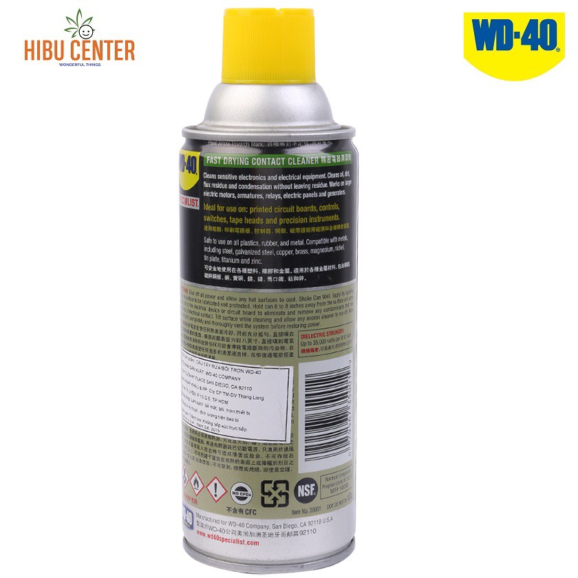 Dung dịch làm sạch bề mặt khô nhanh WD-40 contact cleaner 360ml