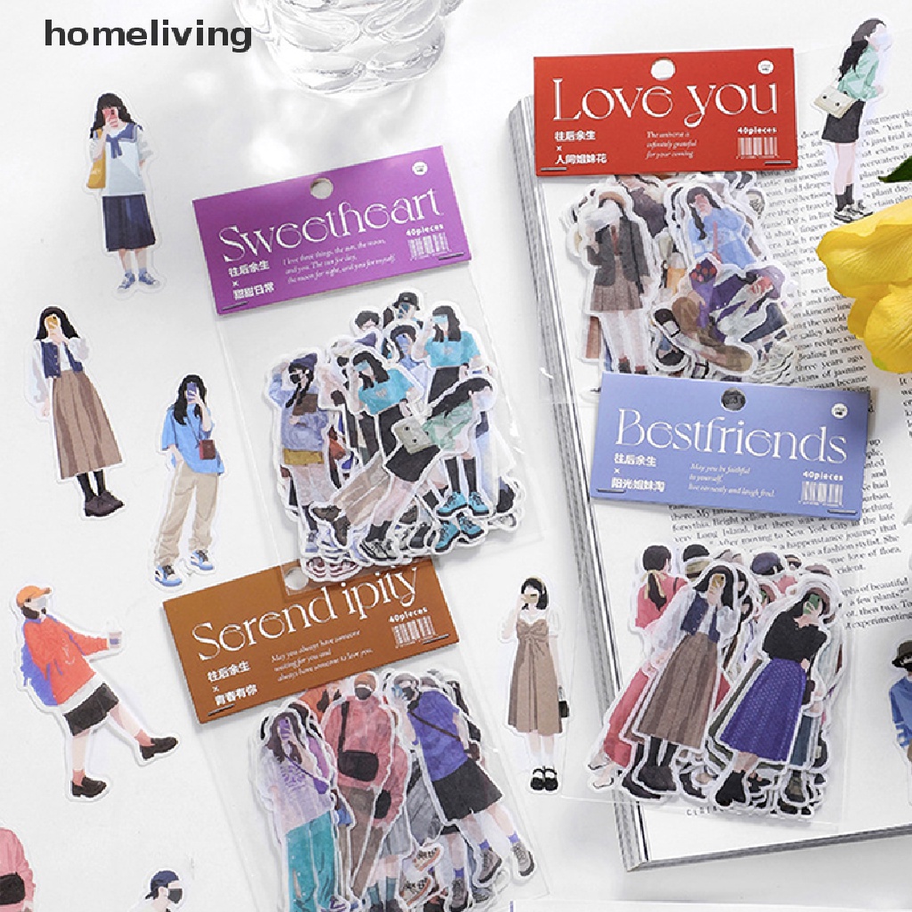 Bộ 40 Sticker Hoạt Hình Xinh Xắn Dùng Trong Trang Trí