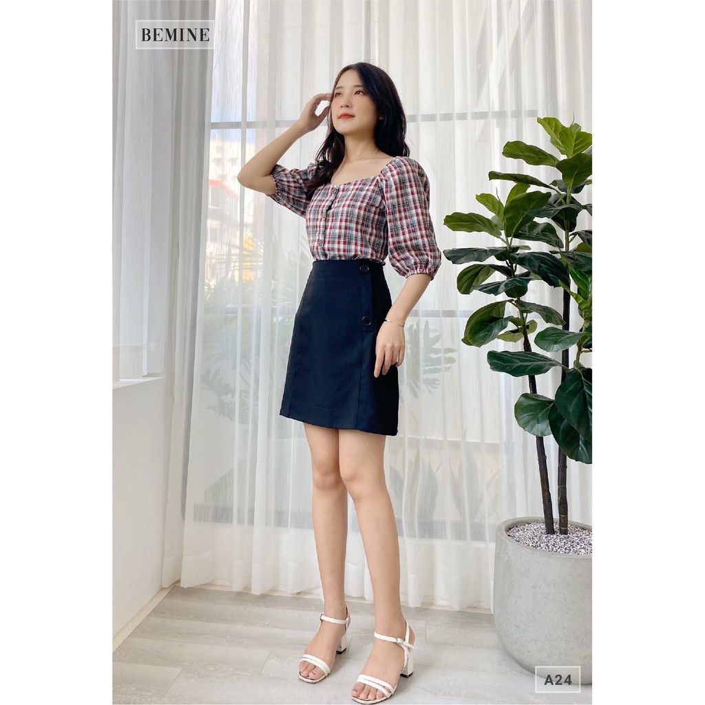 [Mã WABRLOW5 giảm 15% đơn 300K] Chân váy đính nút hông BEMINE VT22DEN | BigBuy360 - bigbuy360.vn