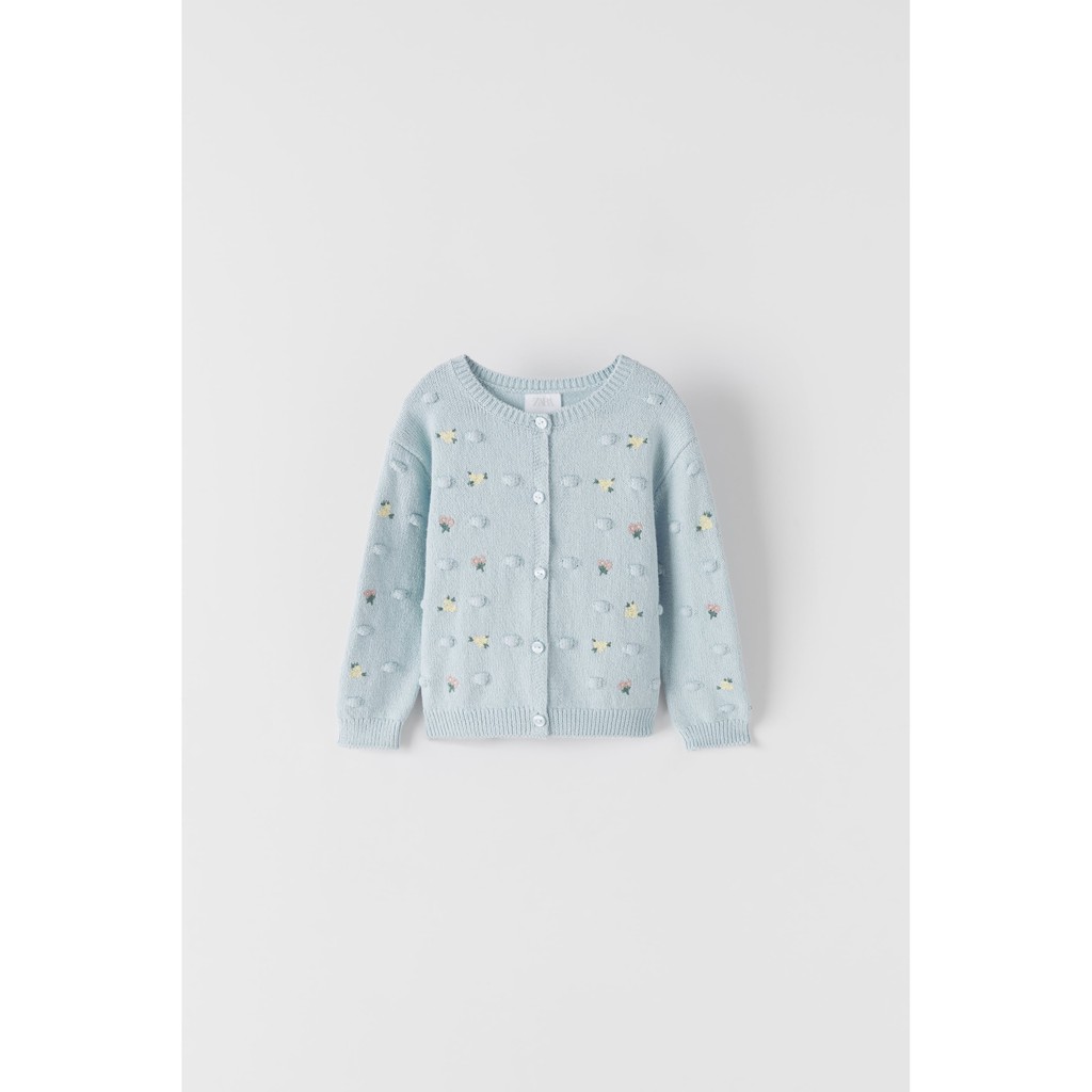 Áo khoác len cardigan thêu hoa hàng xuất dư
