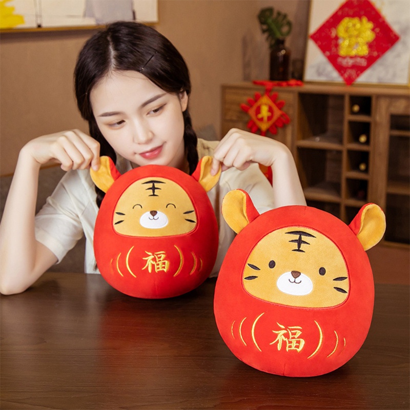 Chú Hổ Nhồi Bông Cotton Thân Thiện Với Môi Trường Trang Trí Phòng Bé Mừng Năm Mới