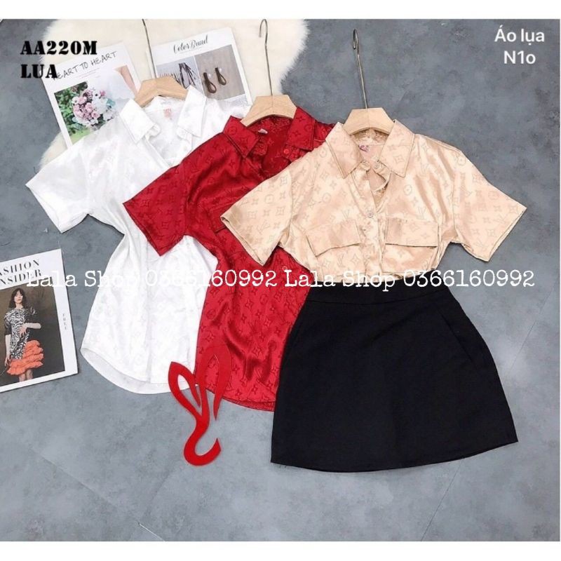 Áo Sơmi Lụa L.V Tay Ngắn Lala Shop