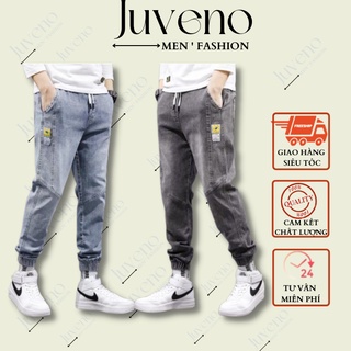 Quần jean jogger nam cạp chun bo gấu, quần bò baggy năng động
